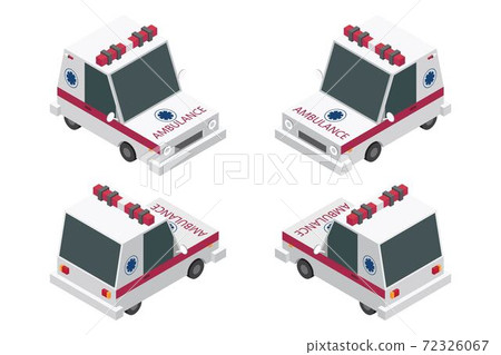 Isometric ambulance set vector illustration isolated on white background Isometric ambulance set vector illustration isolated on white background 72326067