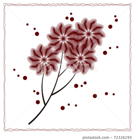 Botanical simple plant drawn in a circle Botanical simple plant drawn in a circle 72326293