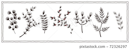 Botanical simple plant drawn in a circle Botanical simple plant drawn in a circle 72326297