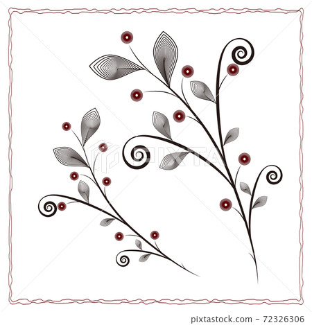 Botanical simple plant drawn in a circle Botanical simple plant drawn in a circle 72326306