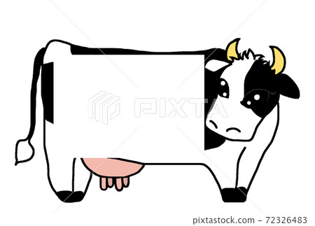 Black and white Holstein cow - Stock Illustration [72326483] - PIXTA