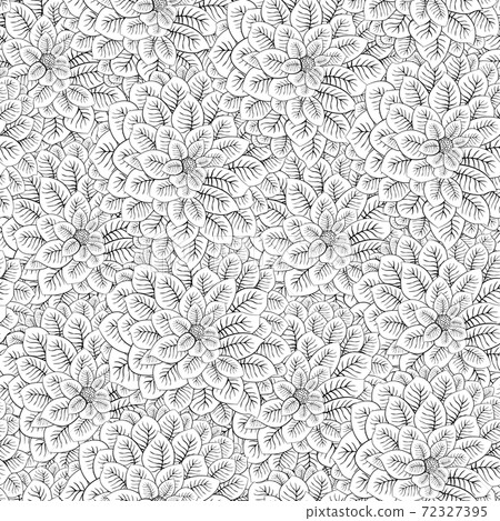 Black white flowers seamless pattern 72327395
