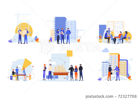 Builders and architects set concept 72327708