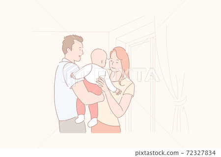 Family life, parenthood, baby care concept Family life, parenthood, baby care concept 72327834