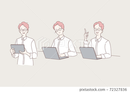 Office work productivity, idea generation concept Office work productivity, idea generation concept 72327836