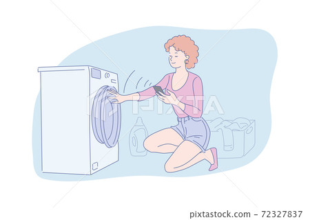 Automatic wash, household appliance concept Automatic wash, household appliance concept 72327837