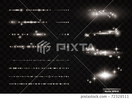 Light material Rays, lines, decorative ruled vector illustration set 72328511