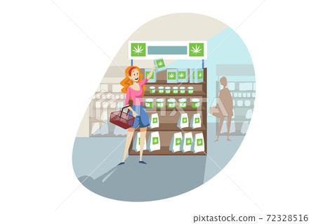 Buying, cbd product, cannabis, marijuana shopping concept 72328516