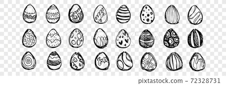 Hand drawn easter eggs set collection Hand drawn easter eggs set collection 72328731