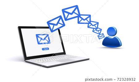 Sending and receiving emails with a laptop 72328932