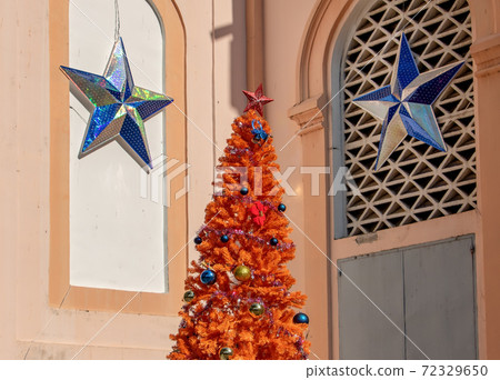 The Christmas decoration at Church of St. Joan of Arc at Ho Chi Minh city 72329650