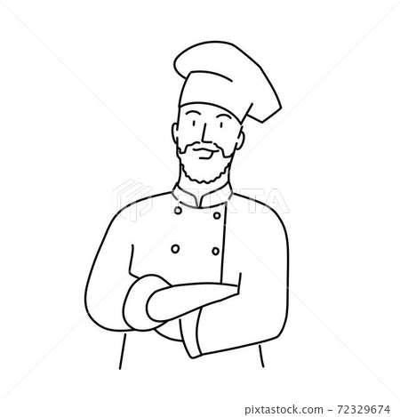 Bearded chef with crossed arms. 72329674