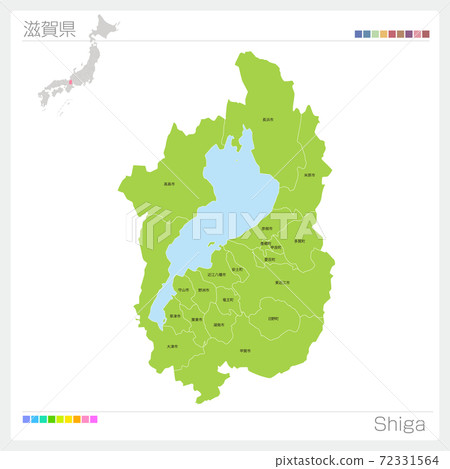 Map of Shiga Prefecture, Shiga, municipalities (municipalities, divisions) 72331564