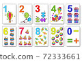 Mathematics cards for children play. Kids play cards 72333661