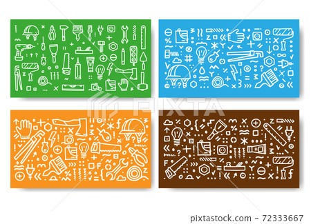 Construction icons vector banner. Building doodle icons Construction icons vector banner. Building doodle icons 72333667