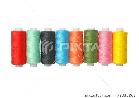 Color thread spools isolated on white background Color thread spools isolated on white background 72333865