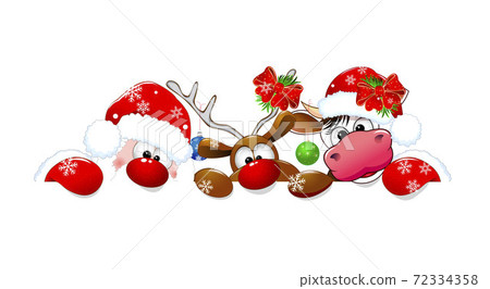 Santa Claus, cow and deer 1 Santa Claus, cow and deer 1 72334358