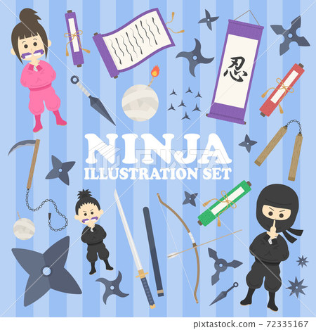 Ninja illustration material set Ninja illustration material set 72335167