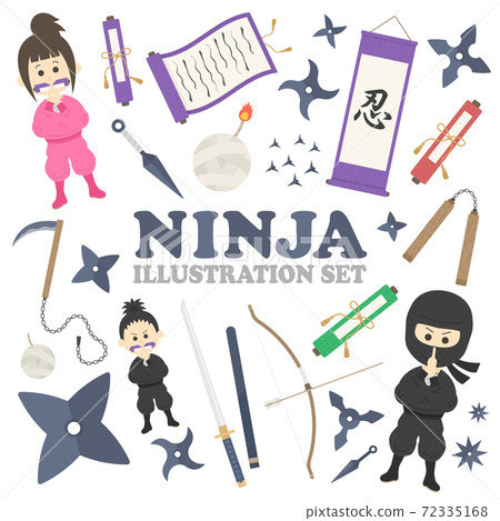 Ninja illustration material set 72335168
