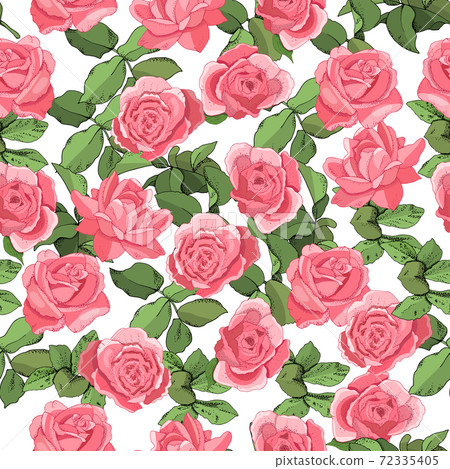 Seamless Rose Pattern. Excellent for fabric,... - Stock Illustration ...