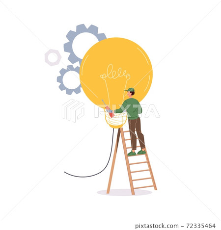 Flat cartoon character at work, vector illustration concept Flat cartoon character at work, vector illustration concept 72335464