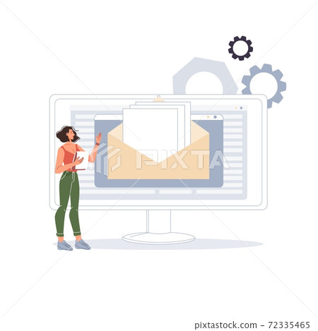 Flat cartoon character at work, vector illustration concept Flat cartoon character at work, vector illustration concept 72335465