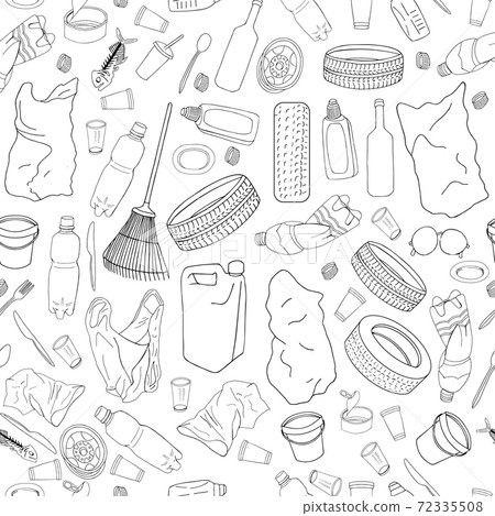 Seamless pattern with different kinds of... - Stock Illustration ...
