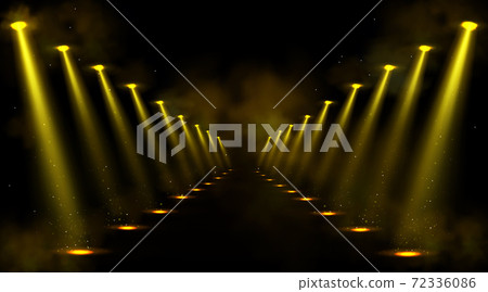 Corridor or gallery illuminated by spotlights 72336086