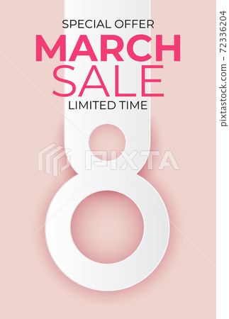 8 March sale banner Background Design. Template for advertising, web, social media and fashion ads. Poster, flyer, greeting card, header for website Vector Illustration. EPS10 8 March sale banner Background Design. Template for advertising, web, social media and fashion ads. Poster, flyer, greeting card, header for website Vector Illustration. EPS10 72336204