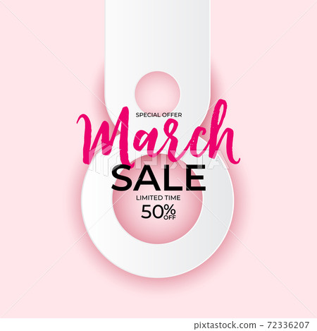 8 March sale banner Background Design. Template for advertising, web, social media and fashion ads. Poster, flyer, greeting card, header for website Vector Illustration. . EPS10 8 March sale banner Background Design. Template for advertising, web, social media and fashion ads. Poster, flyer, greeting card, header for website Vector Illustration. . EPS10 72336207