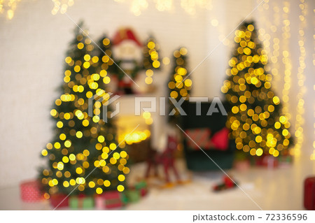 Blurred room on Christmas day. Trendy color of the year Blurred room on Christmas day. Trendy color of the year 72336596