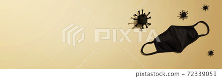 Mask with Covid-19 concept - flat lay 72339051