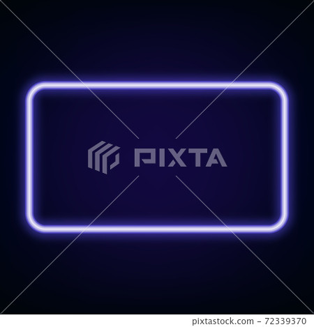 Neon glowing rectangle Fframe for banner on dark background Vector vintage colored lights. Retro neon sign Neon glowing rectangle Fframe for banner on dark background Vector vintage colored lights. Retro neon sign 72339370