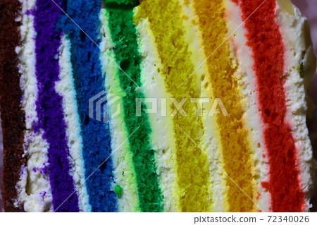 Cake (bread) made in rainbow colors Cake (bread) made in rainbow colors 72340026