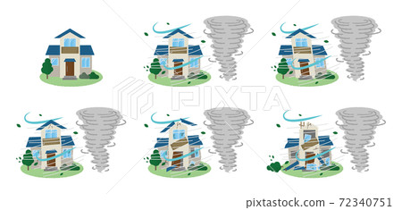 Vector illustration set of houses suffering... - Stock Illustration ...