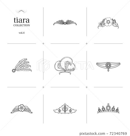 Tiara Collection 4 Line Art Illustration_Black 72340769