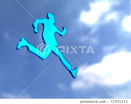 奔向未來3DCG插圖的西裝的男性和女性剪影 72341151