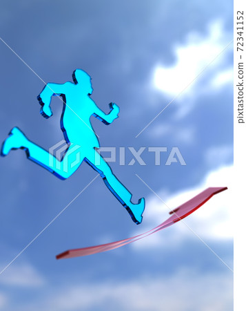 奔向未來3DCG插圖的西裝的男性和女性剪影 72341152