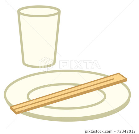 Simple color icons for paper plates, paper cups and disposable chopsticks Simple color icons for paper plates, paper cups and disposable chopsticks 72342012
