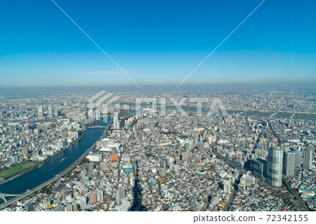 從東京晴空塔觀景台看到的東京都 從東京晴空塔觀景台看到的東京都 72342155