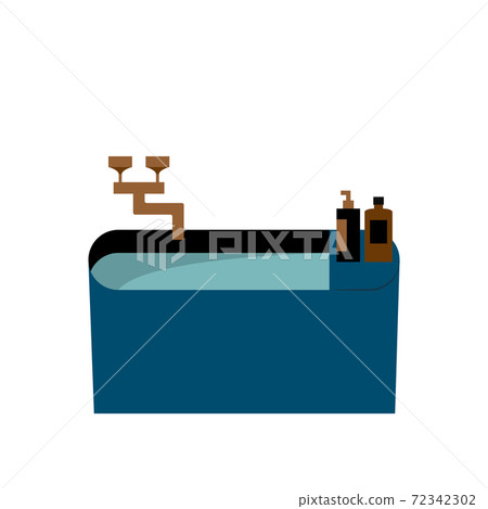 裝滿水的浴缸插圖 72342302