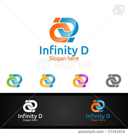 Infinity Letter D for Digital Marketing... - Stock Illustration ...