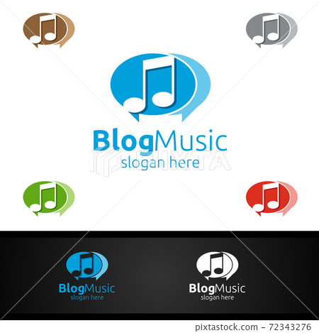 Blog Music Logo with Note Concept 72343276