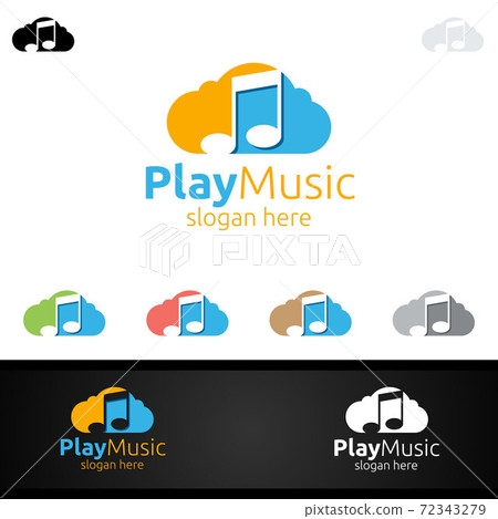 Music Logo with Note and Cloud Concept 72343279
