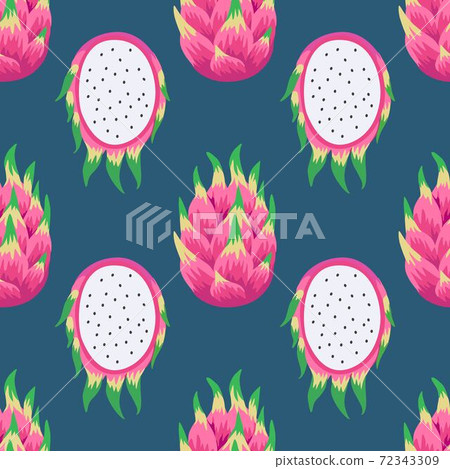 Vector seamless pattern with dragon fruit. 72343309