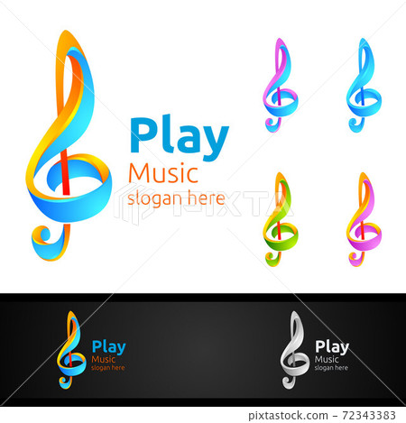 Abstract Music Logo with Note and Play Concept Abstract Music Logo with Note and Play Concept 72343383