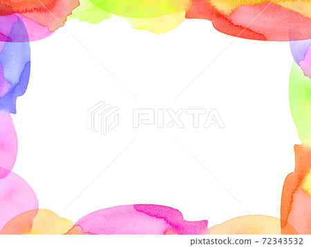 Colorful watercolor textured frame-there are multiple variations Colorful watercolor textured frame-there are multiple variations 72343532
