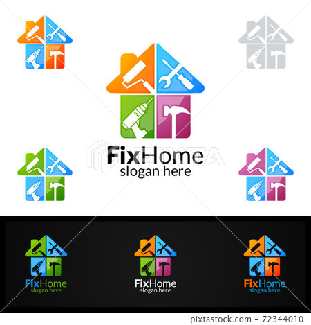 Real estate Logo, Fix Home Vector Logo Design suitable for architecture, handyman,bricolage,Diy,and for another application company 72344010