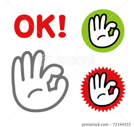 Hand sign ok sign icon set stock illustration 72344335 pixta
