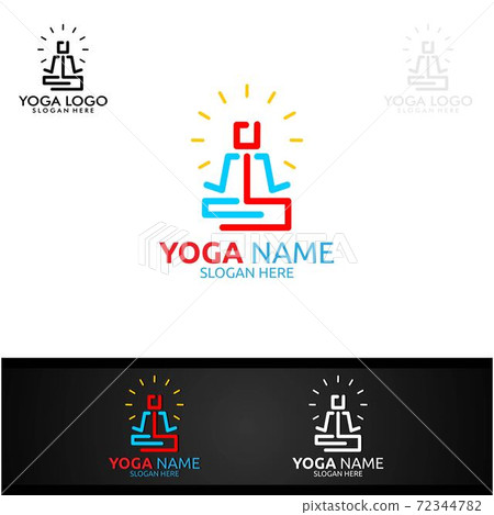 Yoga and Lotus flower logo with Health Spa Concept and Human silhouette Yoga and Lotus flower logo with Health Spa Concept and Human silhouette 72344782